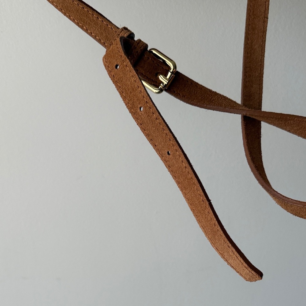 Claudia Firenze Made in Italy Suede Genuine Leather Handbag Purse -Gold Hardware - Picture 4 of 14